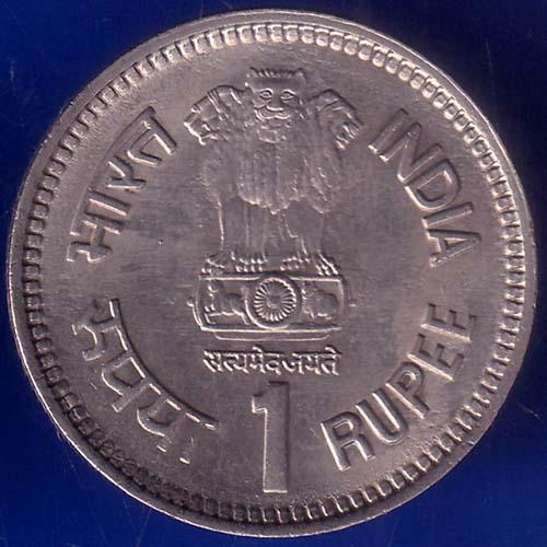 republic india 1989 jawaharlal nehru centenary one rupee coin ANH126