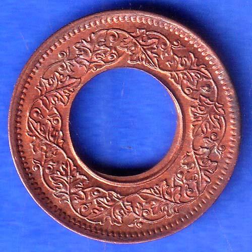 British India 1945 Lahore Mint George VI King 1 Pice Copper Coin SK934