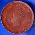 British India 1939 Bombay Mint George Vi King Emperor Half Pice Coin ANH1975