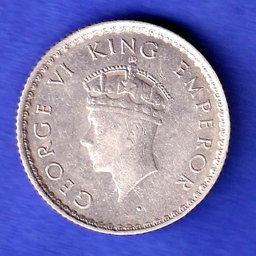British India 1939 George VI 1/4 Rupee Silver Coin HSK730
