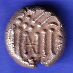 ANCIENT INDIA GADHAYA DYNASTY KING PORTRAIT COIN HSK774