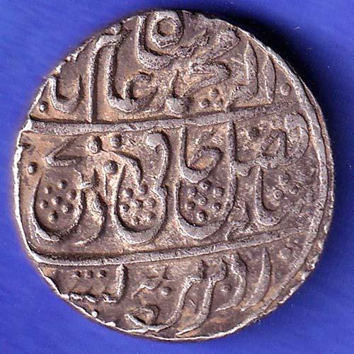 Maratha Conf. Ry 34 Shah Alam Saharanpur Mint One Rupee Rare Silver Coin  SK32
