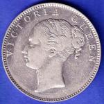 EAST INDIA COMPANY 1840 CONTINIOUS LEGEND VICTORIA QUEEN 1 RUPEE SILVER COIN SK583