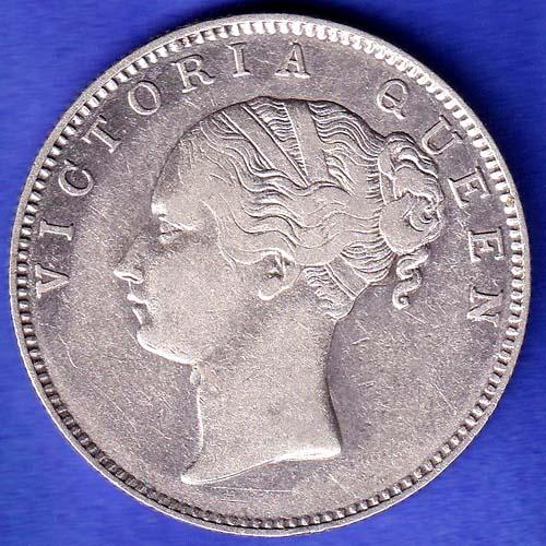 EAST INDIA COMPANY 1840 CONTINIOUS LEGEND VICTORIA QUEEN 1 RUPEE SILVER COIN SK583
