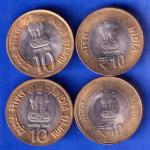 SET OF 4 : REPUBLIC INDIA TEN RUPPE FOUR DIFFRENT COINS ANH2124