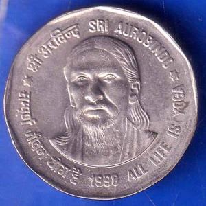 Republic India 1998 All Life Is Yoga SRI Aurobindo 2 Rupee Coin ANH2721