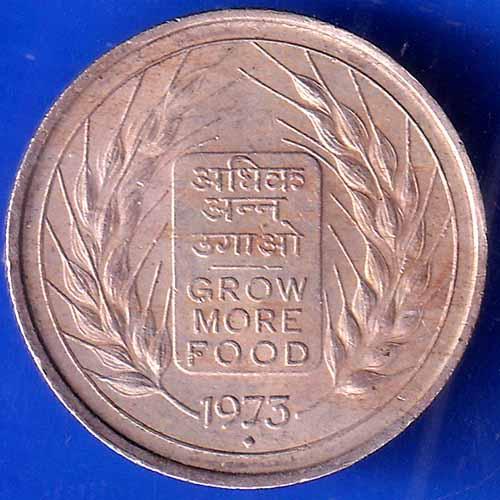 Republic India 1973  Bombay Mint  “Grow More Food ” 50 Paisa Coin ANH2226