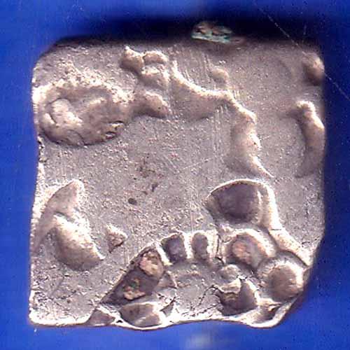 ANCIENT INDIA MAURYAN PERIOD ANIMAL STANDING MAGADH DYNASTY SILVER PUNCHMARK ANH2277