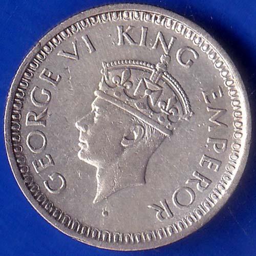 British India 1943 Bombay Mint George Vi King Quarter Rupee Coin ANH277