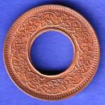 British India 1945 Lahore Mint George VI King 1 Pice Copper Coin HSK974