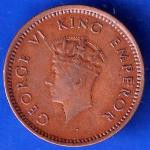 British India 1939 Bombay Mint  George Vi King Emperor Half Pice Coin ANH1977