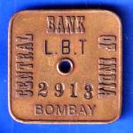 BANK TOKEN: CENTRAL BANK OF INDIA BOMBAY 2913 ANH2871