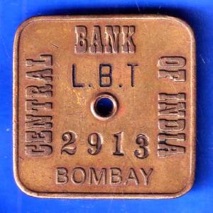 BANK TOKEN: CENTRAL BANK OF INDIA BOMBAY 2913 ANH2871