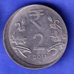 republic india 2011  BOMBAY MINT TWO RUPEE COIN SK533