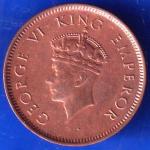 BRITISH INDIA 1939 GORGE VI KING ONE QUARTER ANNA COPPER COIN ANH2428
