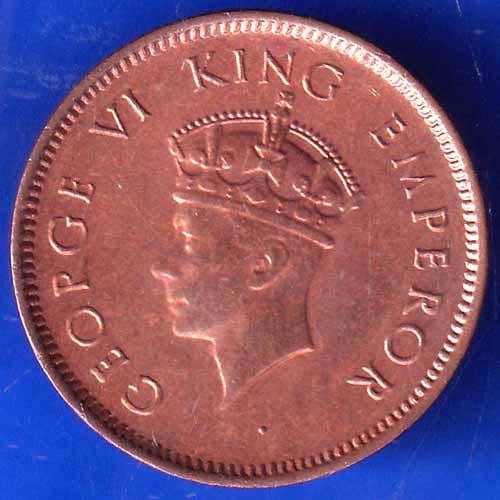 BRITISH INDIA 1939 GORGE VI KING ONE QUARTER ANNA COPPER COIN ANH2428