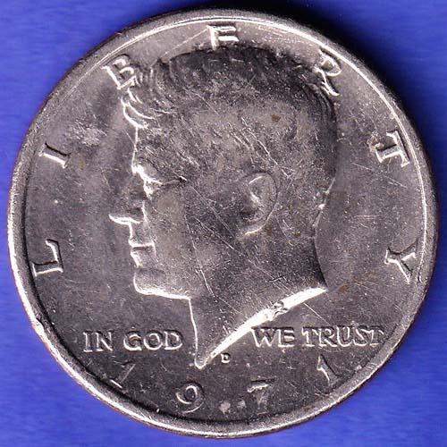 united state of america 1971 liberty half dollar coin SK145
