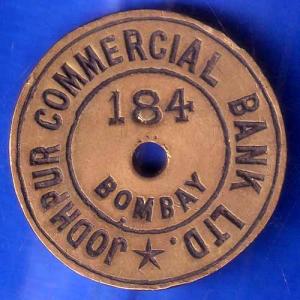 bank token: jodhpur commercial bank ltd. bombay ANH2873