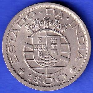 PORTUGUESE INDIA GOA 1 ESCUDO 1959 COIN HSK431