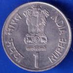 Republic India 2002 BOMBAY MINT Lok Nayak Jaya Prakash Narayan Centenary 1 Rupee Coin ANH2031