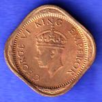 BRITISH INDIA 1943 GEORGE VI 1/2 ANNA RARE COIN HSK976