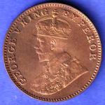 British India 1927 BOMBAY MINT George V One Quarter Anna Coin SK146