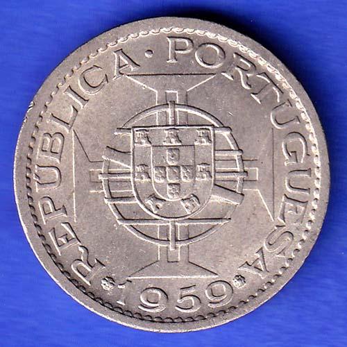 PORTUGUESE INDIA GOA 1 ESCUDO 1959 COIN HSK431