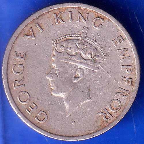 British India 1946 George vi king half rupee coin ANH2231