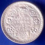 British India 1942 George Vi King Quarter Rupee Coin ANH2430