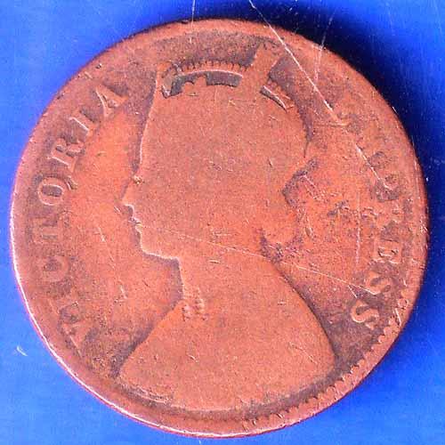 BRITISH INDIA 1887 1 ANNA DHARSTATE VICTORIA EMPRESS COPPER COIN ANH2477