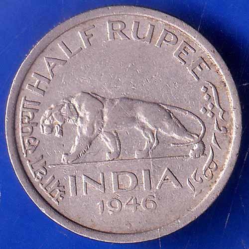 British India 1946 George vi king half rupee coin ANH2231