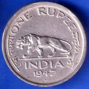 British India 1947 George vi king ONE rupee bombay mint coin ANH3245 ANH2676