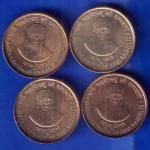 SETOF 4 : republic india 1915 2015 hyderabad mint rani gaidinliu 5 rupee coins ANH1880