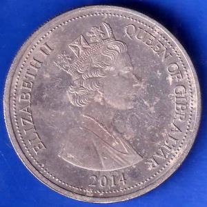 Elizabeth ii queen of zibraltar 2014 one crown ANH2232