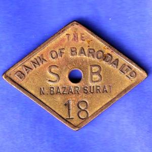 BANK TOKEN: BANK OF BARODA LTD.N. BAZAR SURAT NO. 18 SK39
