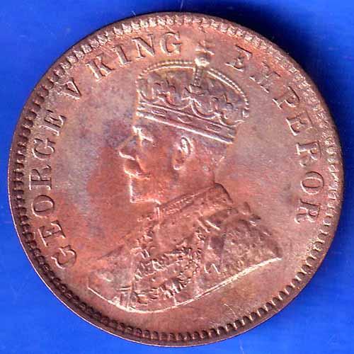 British India 1934 George V One Quarter Anna Coin ANH1834