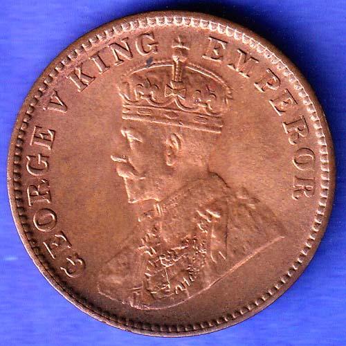 BRITISH INDIA 1929 GEORGE V KING EMPEROR ONE QUARTER SK749