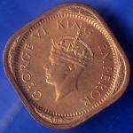 British India 1942 George VI King Half Anna Coin ANH432