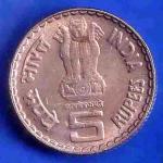 REPUBLIC INDIA 1825 1917 DADABHAI NAOROJI 5 RUPEE COIN ANH3430