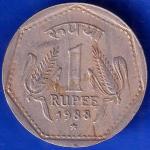 Republic India 1988 Hyderabad Mint One Rupee Coin ANH532