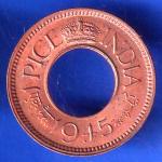 British India 1945 Bombay Mint George VI King 1 Pice Copper Coin ANH2785
