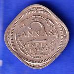 british india 1946 george vi two annas coin HSK298