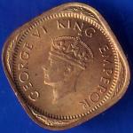 British India 1944 George VI King Half Anna Coin ANH433