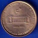 60 years of india Govt 1952 2012 Kolkata Mint Five Rupee Coin ANH731