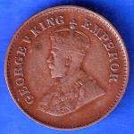 British India 1934 George V King Emperor Half Pice Coin ANH2082