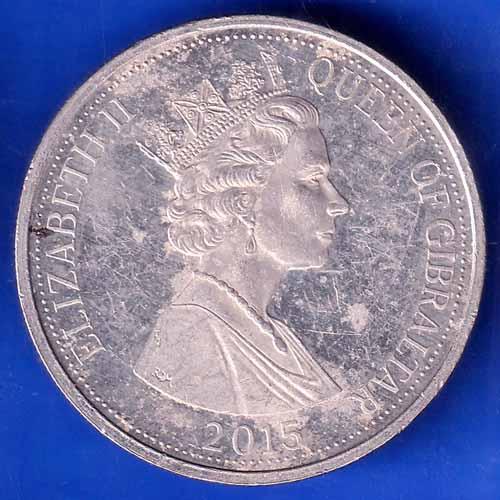 ELIZABETH II QUEEN OF ZIBRALTAR 2015 ELIZABETH II QUEEN OF UNITED KINGDOME ONE CROWN 1952-2015  ANH2679