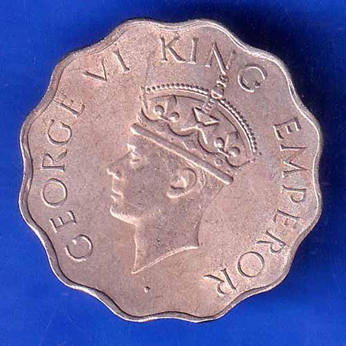 british india 1946 george vi one annas coin ANH2834