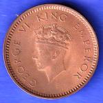 BRITISH INDIA 1940 1/2 PICE GEORGE VI COPPER COIN HSK783