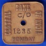 BANK TOKEN CENTRAL BANK OF INDIA 1235 BOMBAY ANH645