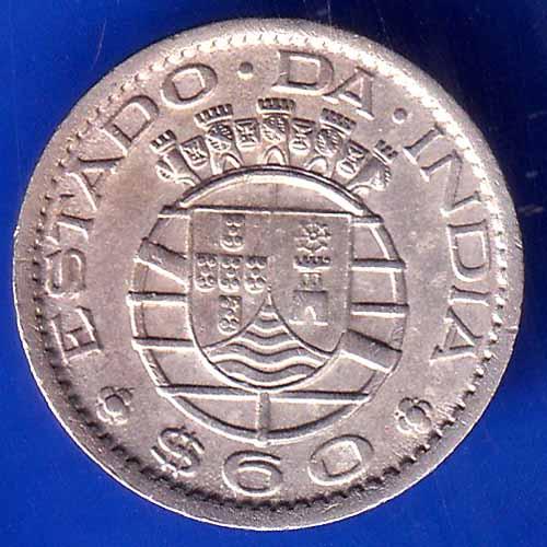 PORTUGUESE INDIA GOA 6 ESCUDO 1959 COIN ANH2787